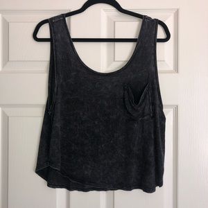 Black Acid Wash Tank Top